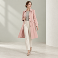 Margarette | Elegant Long Coat for Women with Classic Lapel & Button Front