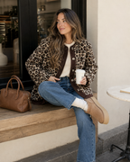 Odalys | Leopard Print Cardigan with Button Front for Women