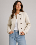 Adaline | Cropped Jacket with Button Front & Classic Collar