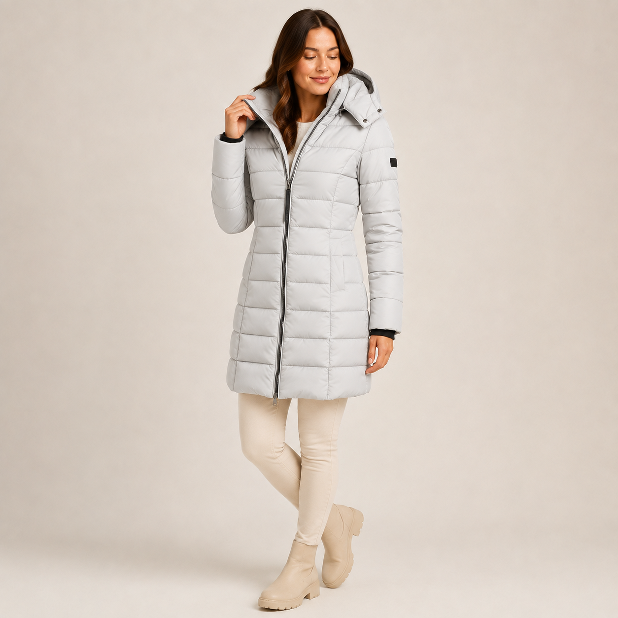 Julietta | Cosy Padded Jacket Women with Long Hooded Quilted Design