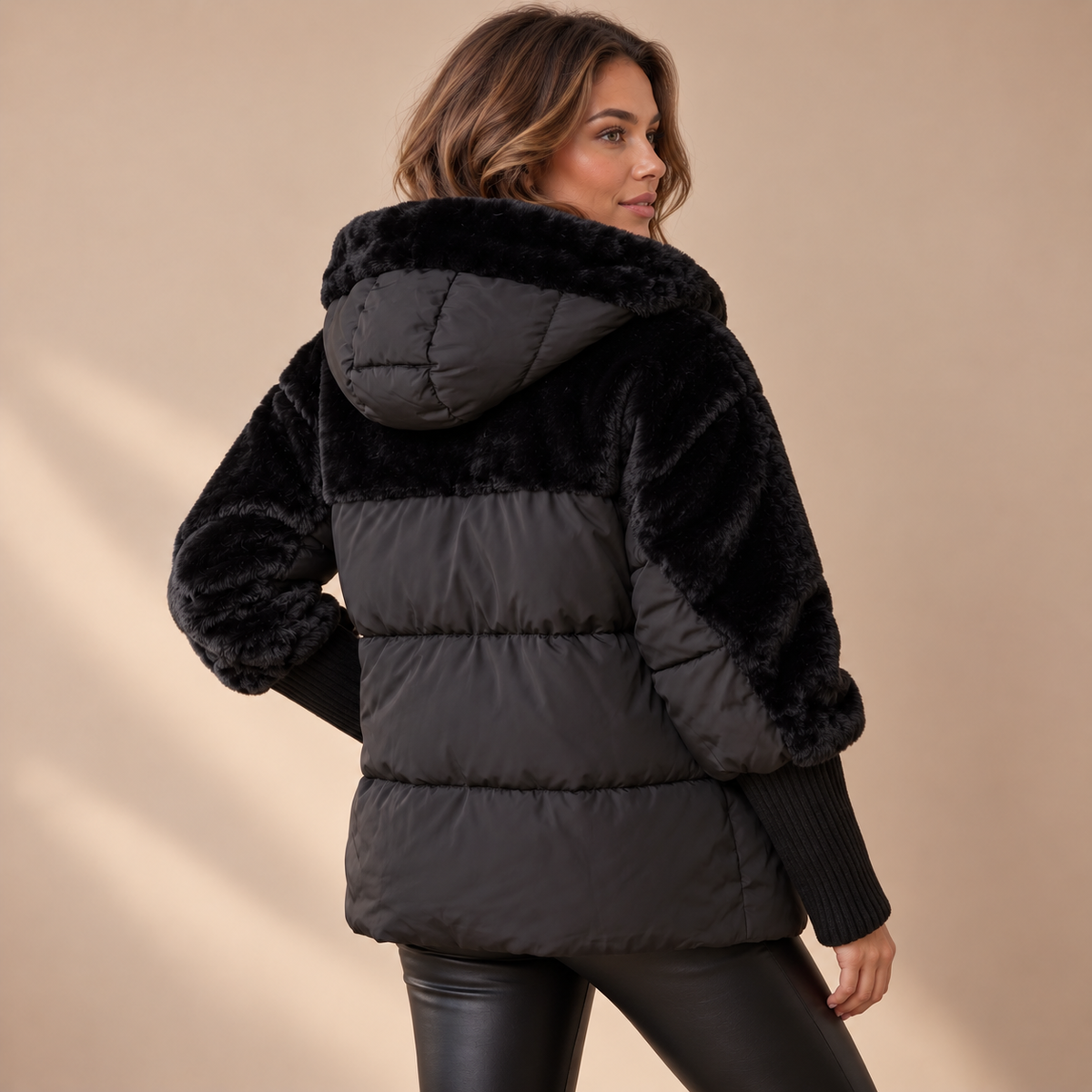 Apolline | Cosy Womens Puffer Jacket Hooded with Diamond Quilted Finish