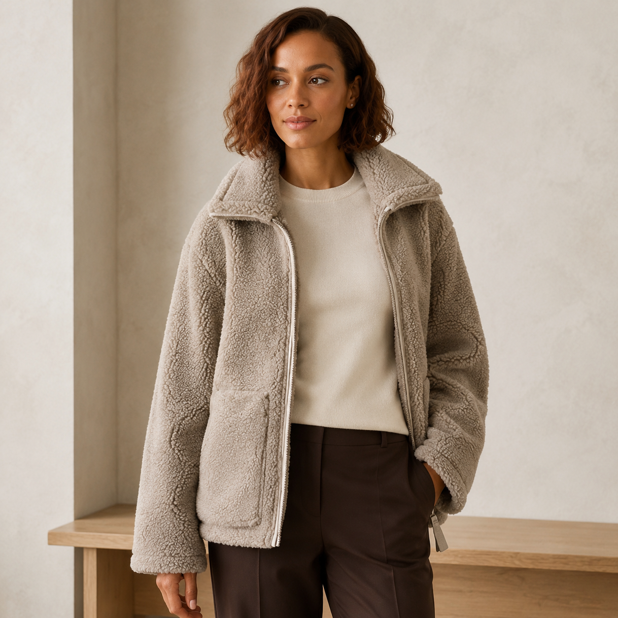 Philippa | Cosy Winter Teddy Jacket for Women