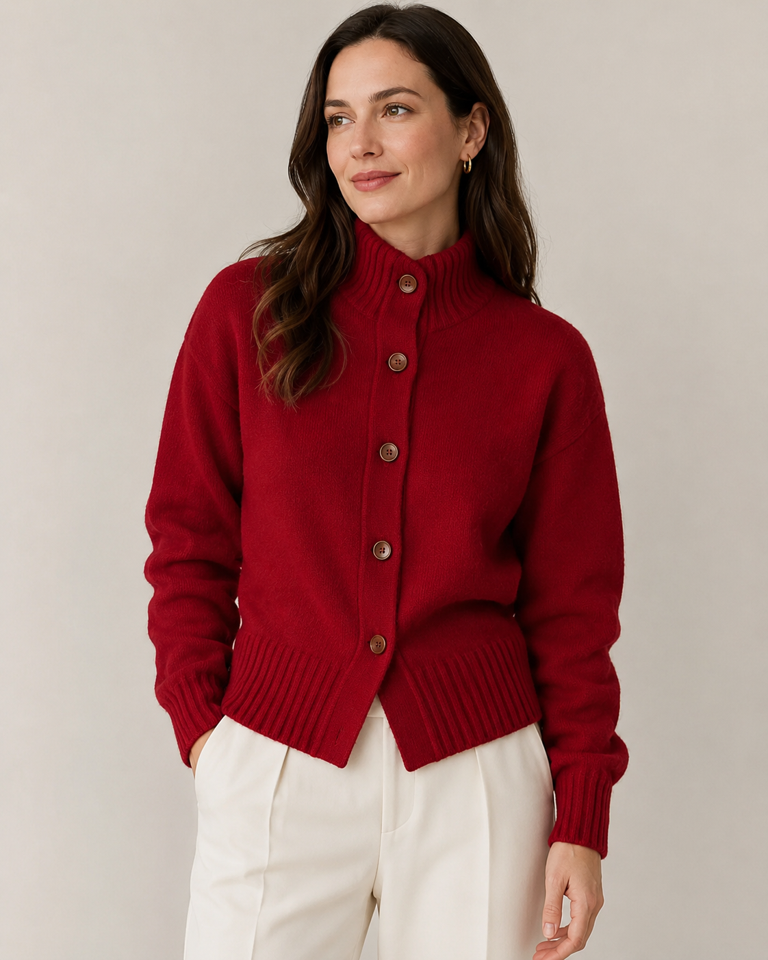 Vera | High-Neck Button Cardigan for Women
