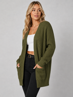 Marguerite | Open-Front Waffle-Knit Cardigan for Women