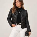 Elaria | Chic Quilted Jacket for Women in Black with Refined Slim Fit