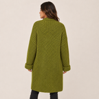 Delphine | Elegant Long Cardigan for Women with Chunky Open-Front Knit