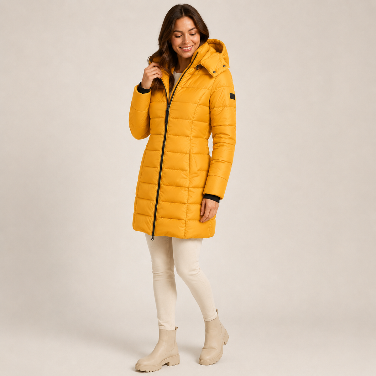 Julietta | Cosy Padded Jacket Women with Long Hooded Quilted Design