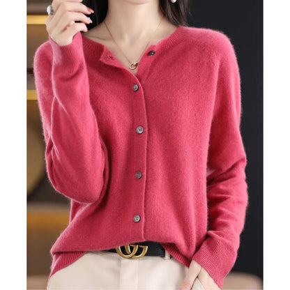 Marlowe – Women's Khaki Cashmere Cardigan