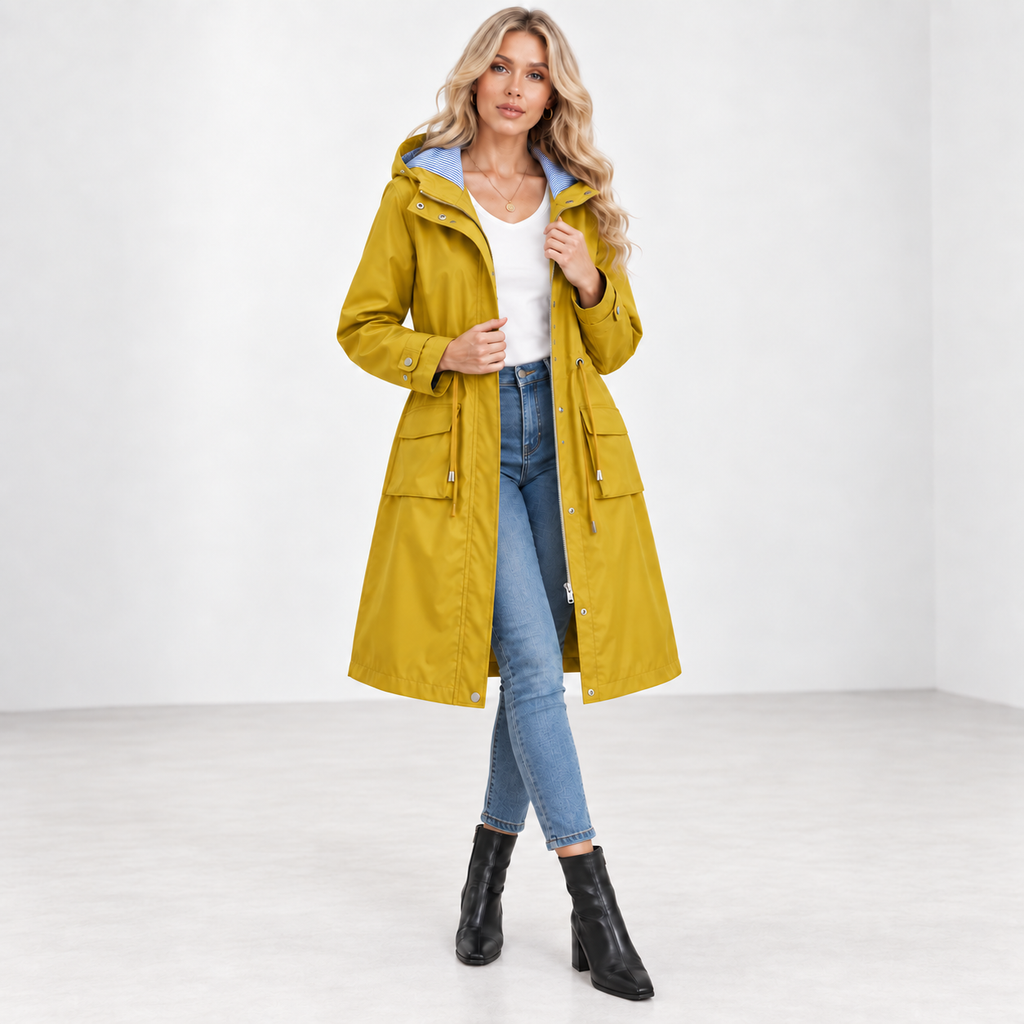 Dulce | Sophisticated Women’s Waterproof Hooded Long Trench Coat