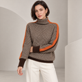 Corinne | Sophisticated Turtleneck Jumper for Women with Herringbone Texture