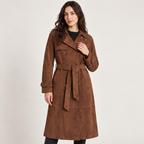 Sarah | Elegant Women’s Suede Trench Coat
