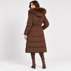 Evelise | Cosy Duvet Coat for Women with Longline Puffer Shape & Faux-Fur Hood