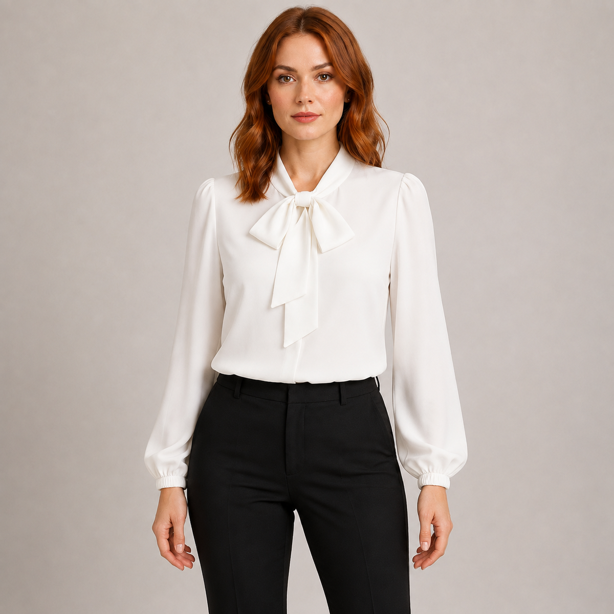 Elise | Long Sleeve Blouse with Elegant Bow Detail