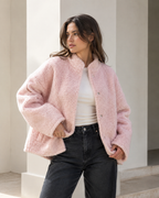 Odalys – Women's Pink Teddy Bomber Jacket