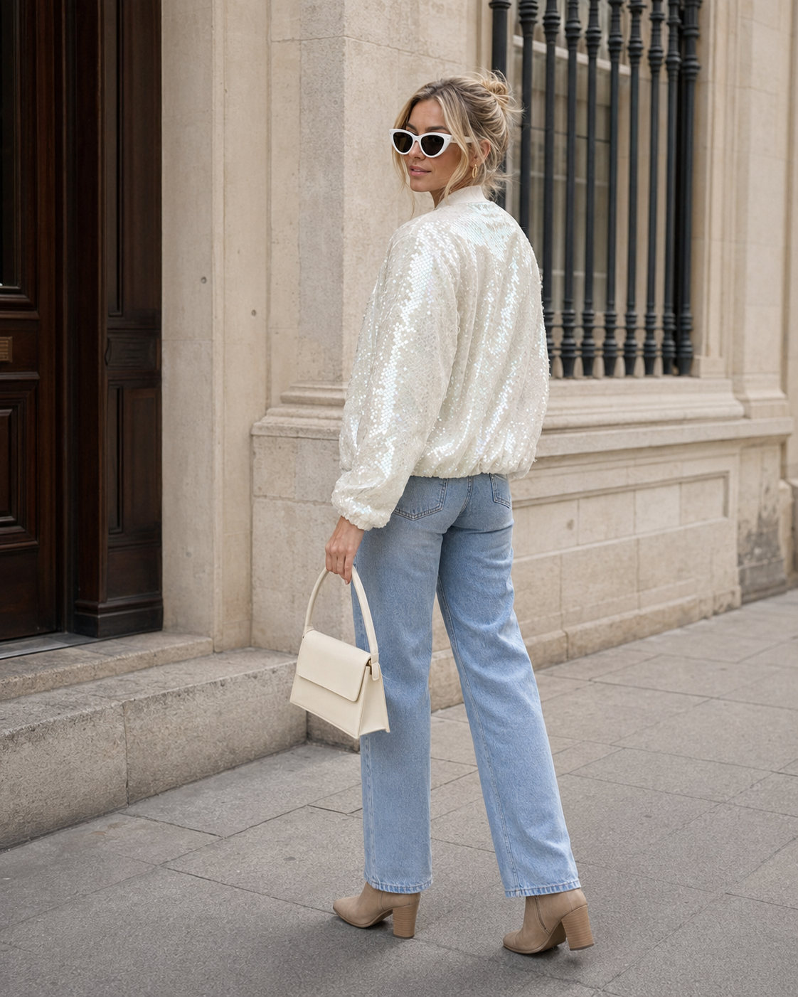 Céleste – Sequin Bomber Jacket That Catches the Light