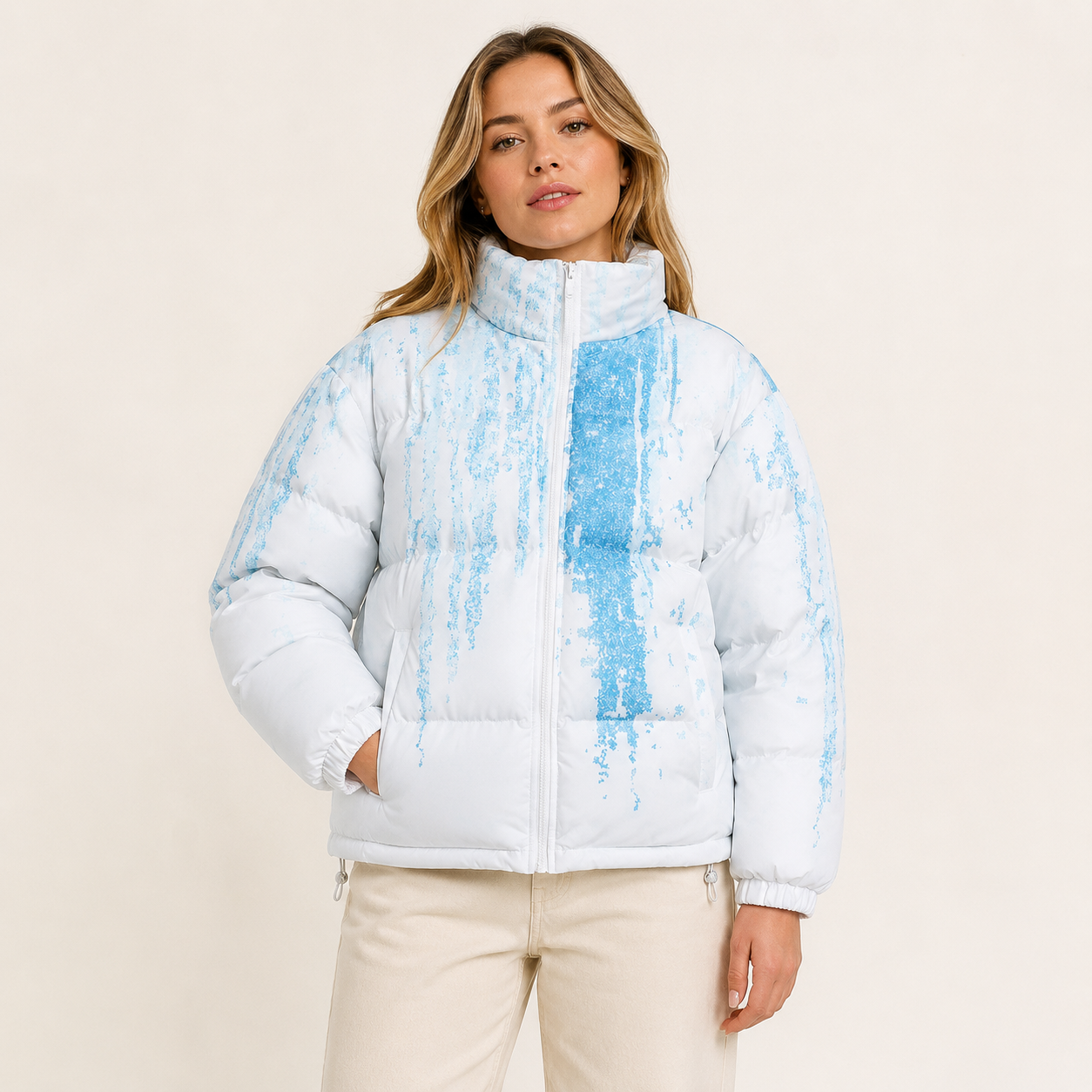 Wilhelmina – Women's Khaki Hooded Puffer Jacket