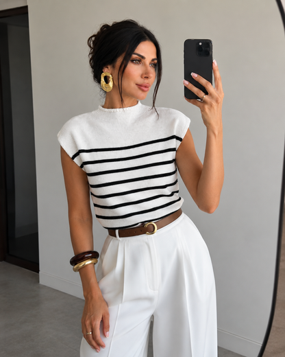 Wisteria | Mock Neck Cap-Sleeve Top for Women