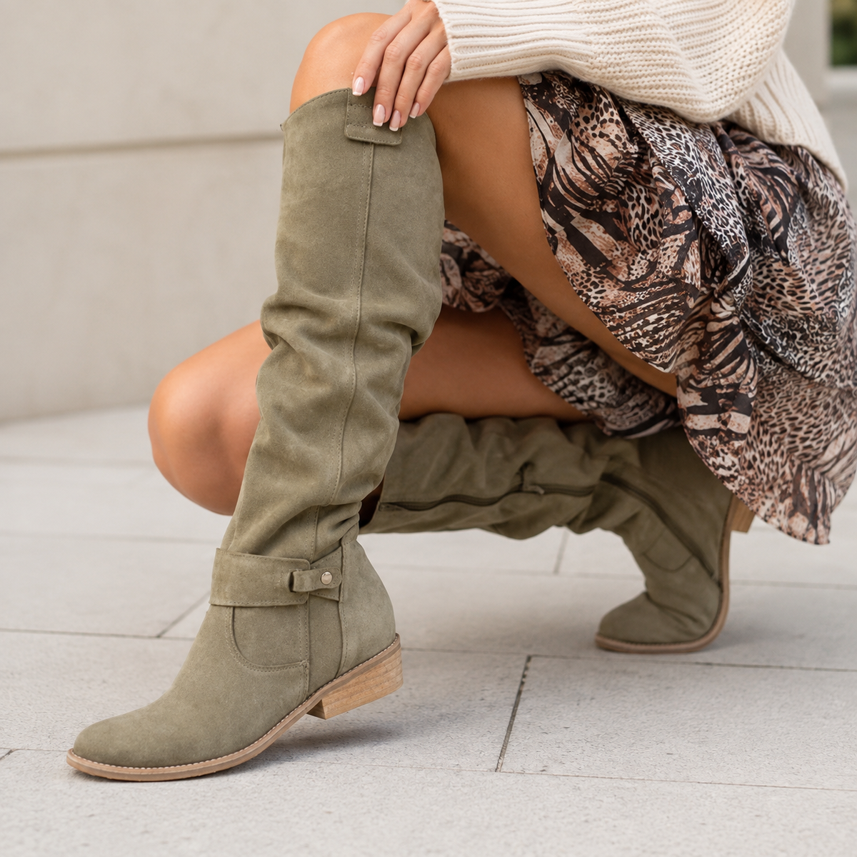 Isadora – Tall Boots with Elegant Low Heel for All-Day Comfort