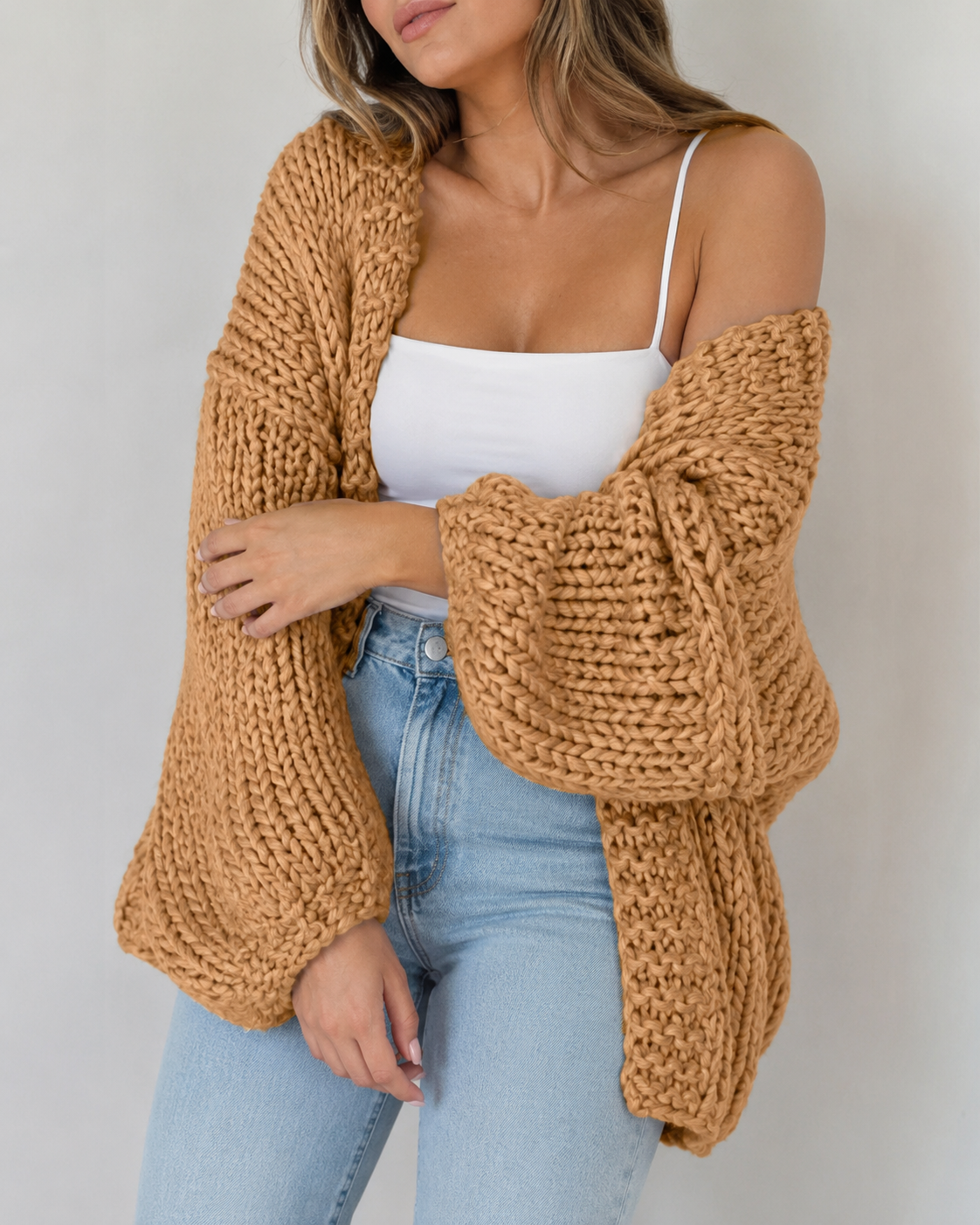 Aveline | Chunky Knit Open-Front Cardigan for Women