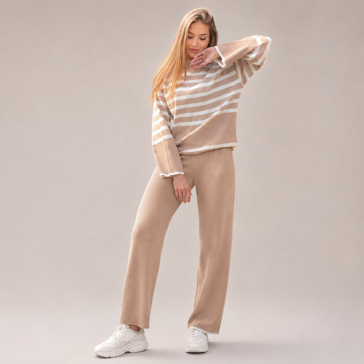 Ruby | Fine Striped Knit Set with Relaxed Fit