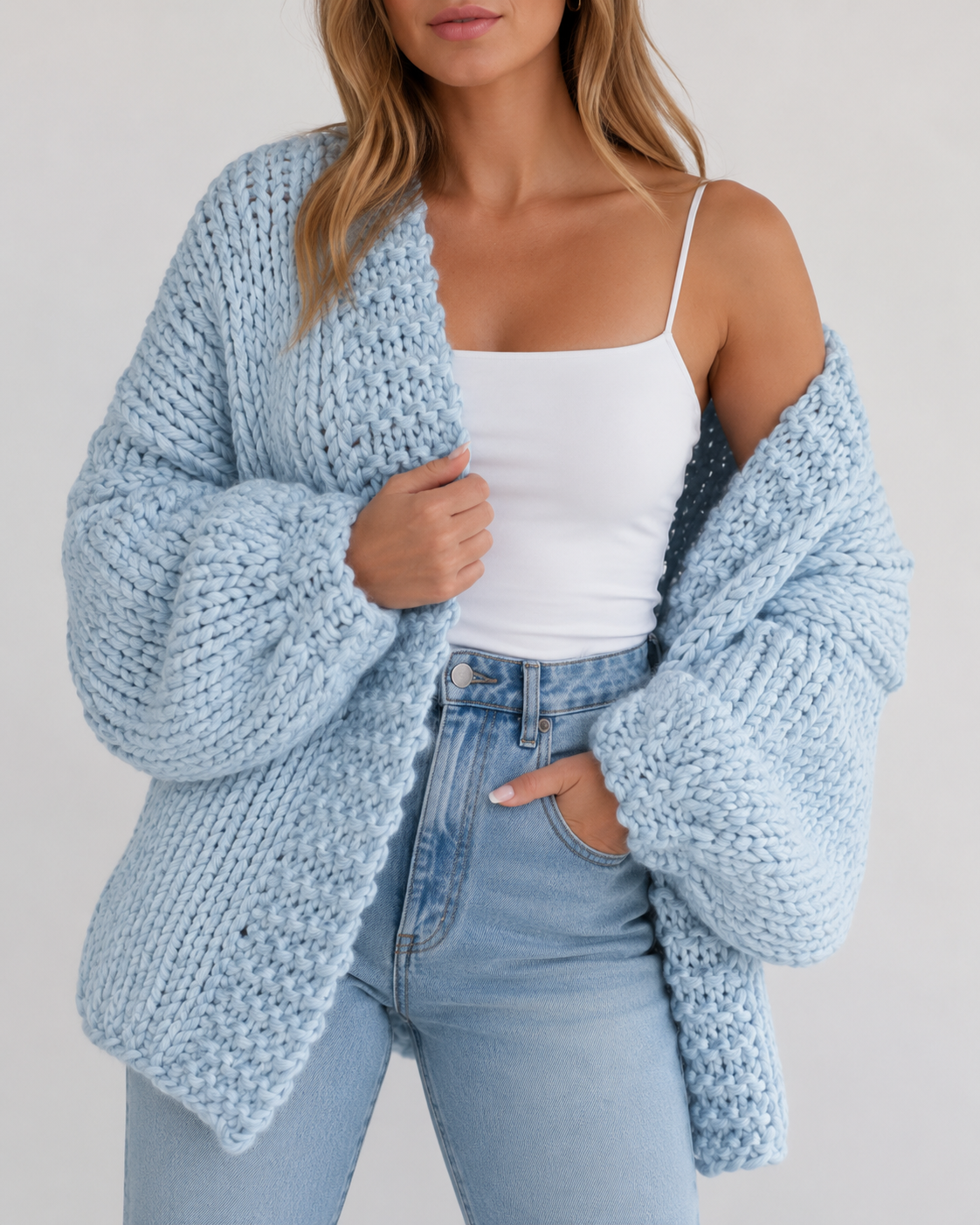 Aveline | Chunky Knit Open-Front Cardigan for Women