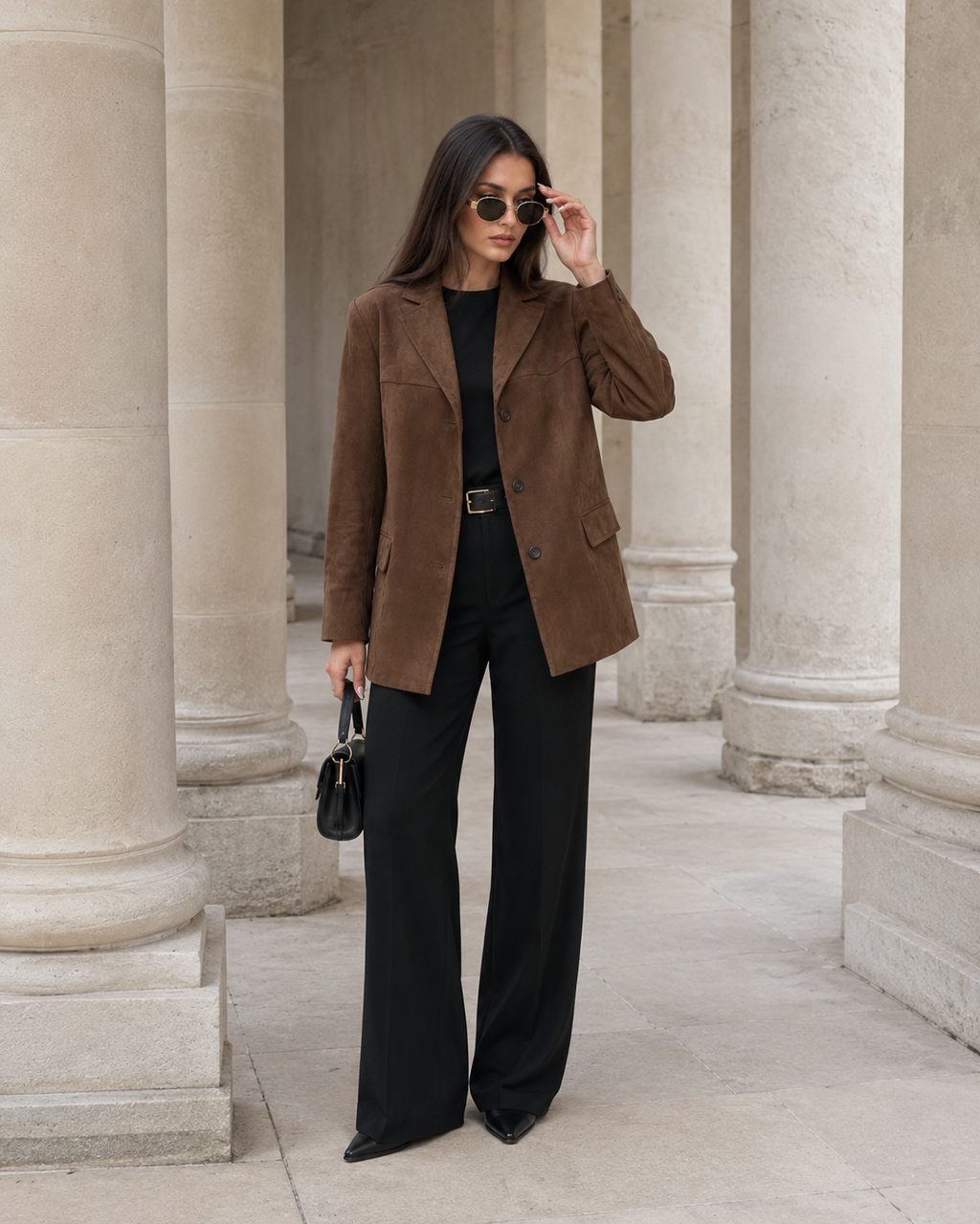 Marceline – Versatile Faux Suede Jacket with Pockets