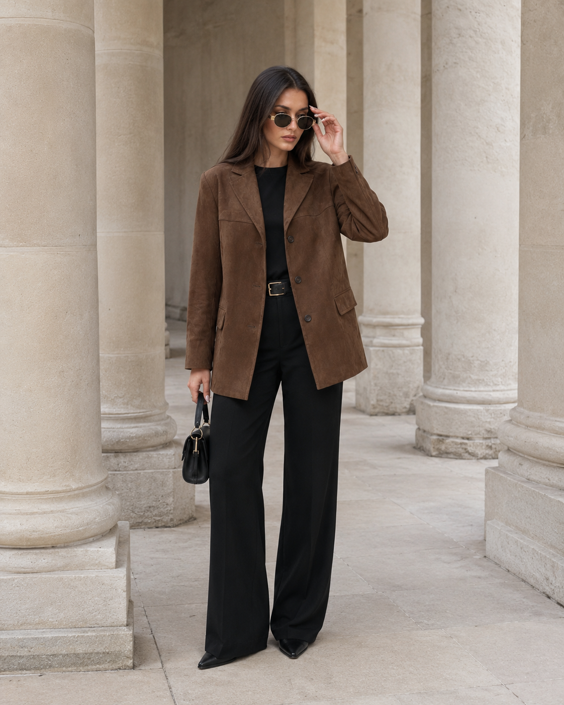 Marceline – Versatile Faux Suede Jacket with Pockets