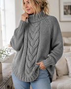 Marguerite | Cable-Knit High-Neck Sweater for Women