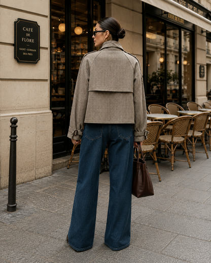 Genevieve | Cropped Houndstooth Jacket for Women