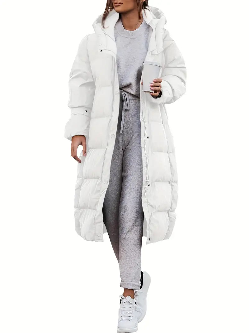 Seraphina – Women's White Hooded Puffer Coat