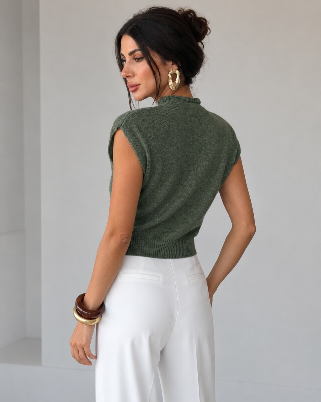 Wisteria | Mock Neck Cap-Sleeve Top for Women