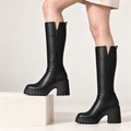 Roselise | Chic Wide Calf High Boots for Women with Chunky Square Heel