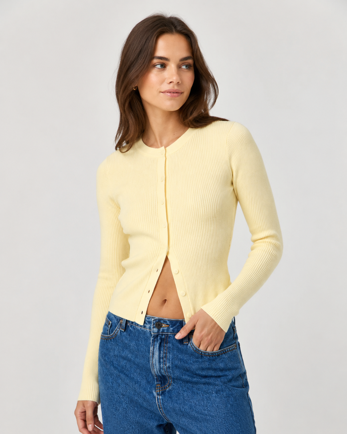 Isolde | Fitted Ribbed Cardigan with Long Sleeves for Women