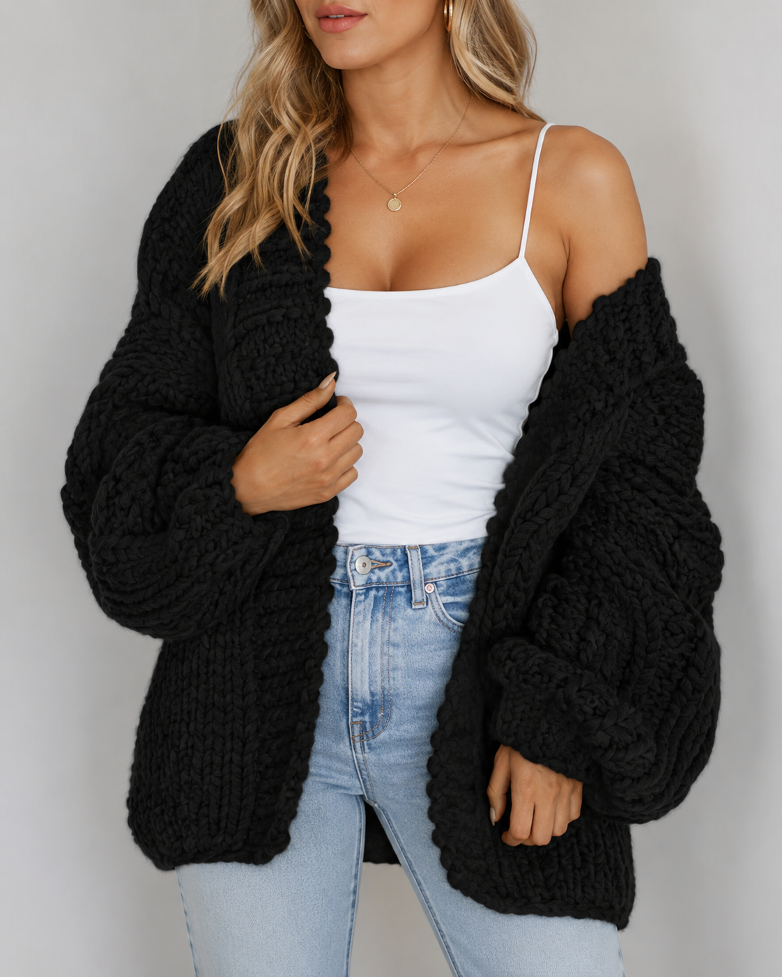 Aveline | Chunky Knit Open-Front Cardigan for Women