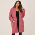 Delphine | Elegant Long Cardigan for Women with Chunky Open-Front Knit