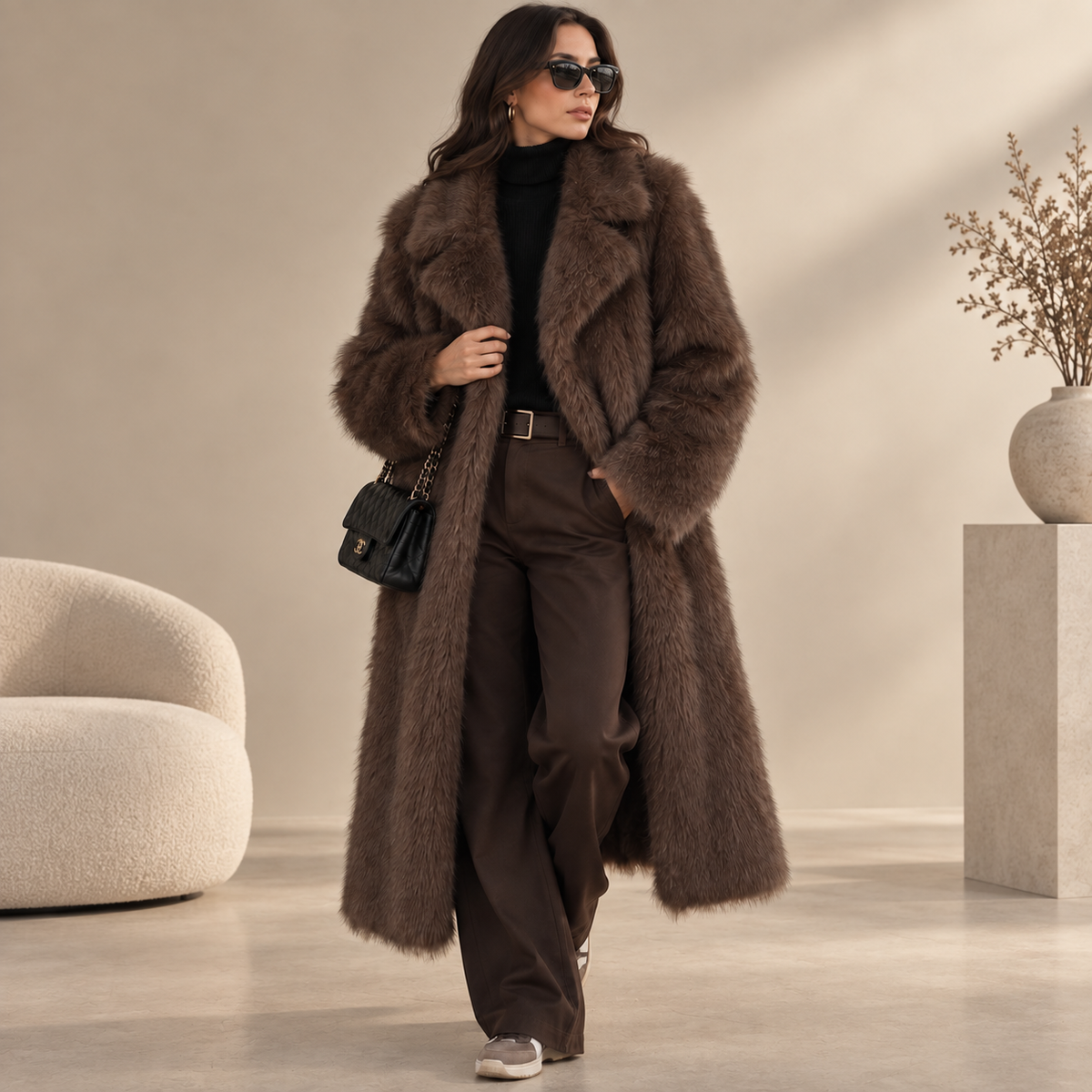 Matilde | Sophisticated Women’s Longline Faux Fur Coat