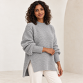 Liliane | Effortless Oversized Jumper for Women with Minimal High-Neck Silhouette