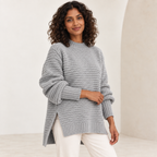 Liliane | Effortless Oversized Jumper for Women with Minimal High-Neck Silhouette