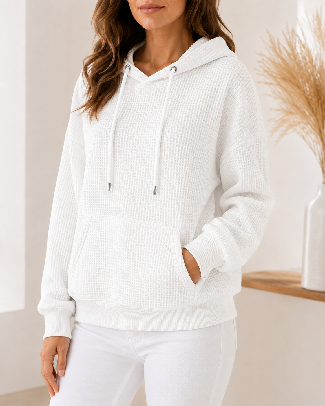 Marisol | Relaxed Textured Hoodie with Kangaroo Pocket