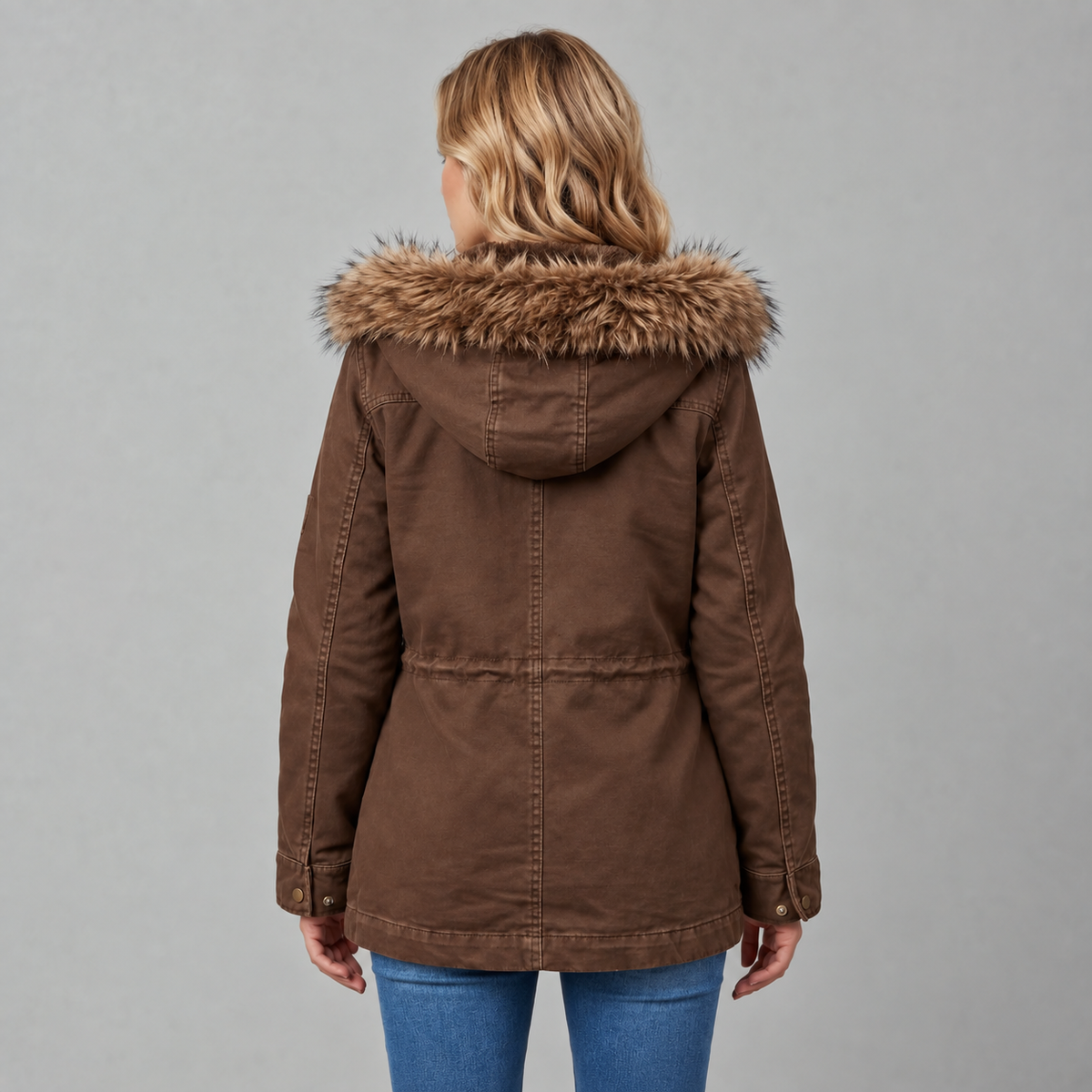 Elodie | Women's Hooded Parka, Fur Trim Coat