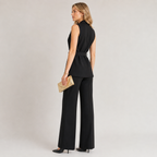 Odalys – Belted Sleeveless Blazer & Wide Leg Trouser Set