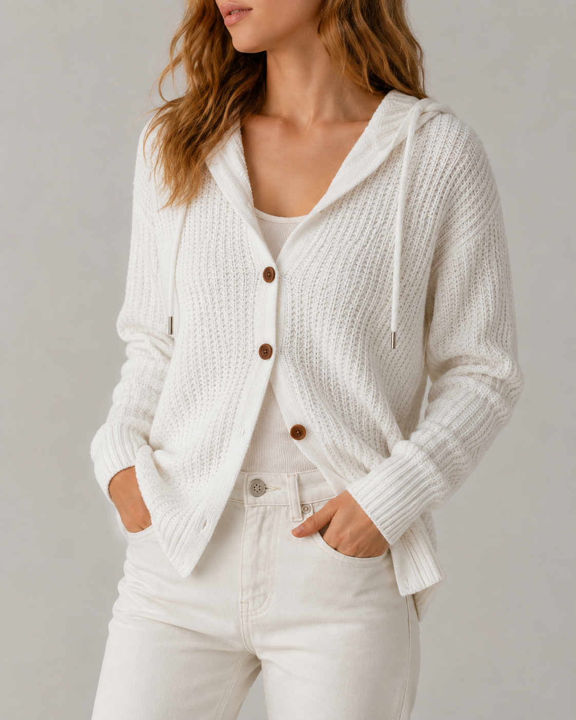 Rosalind | Hooded Textured Cardigan for Women