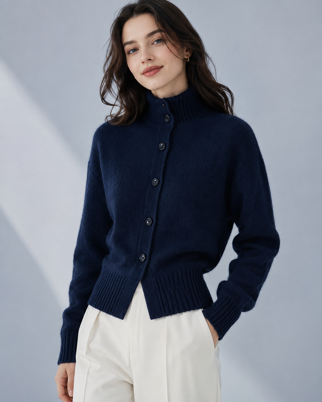 Vera | High-Neck Button Cardigan for Women