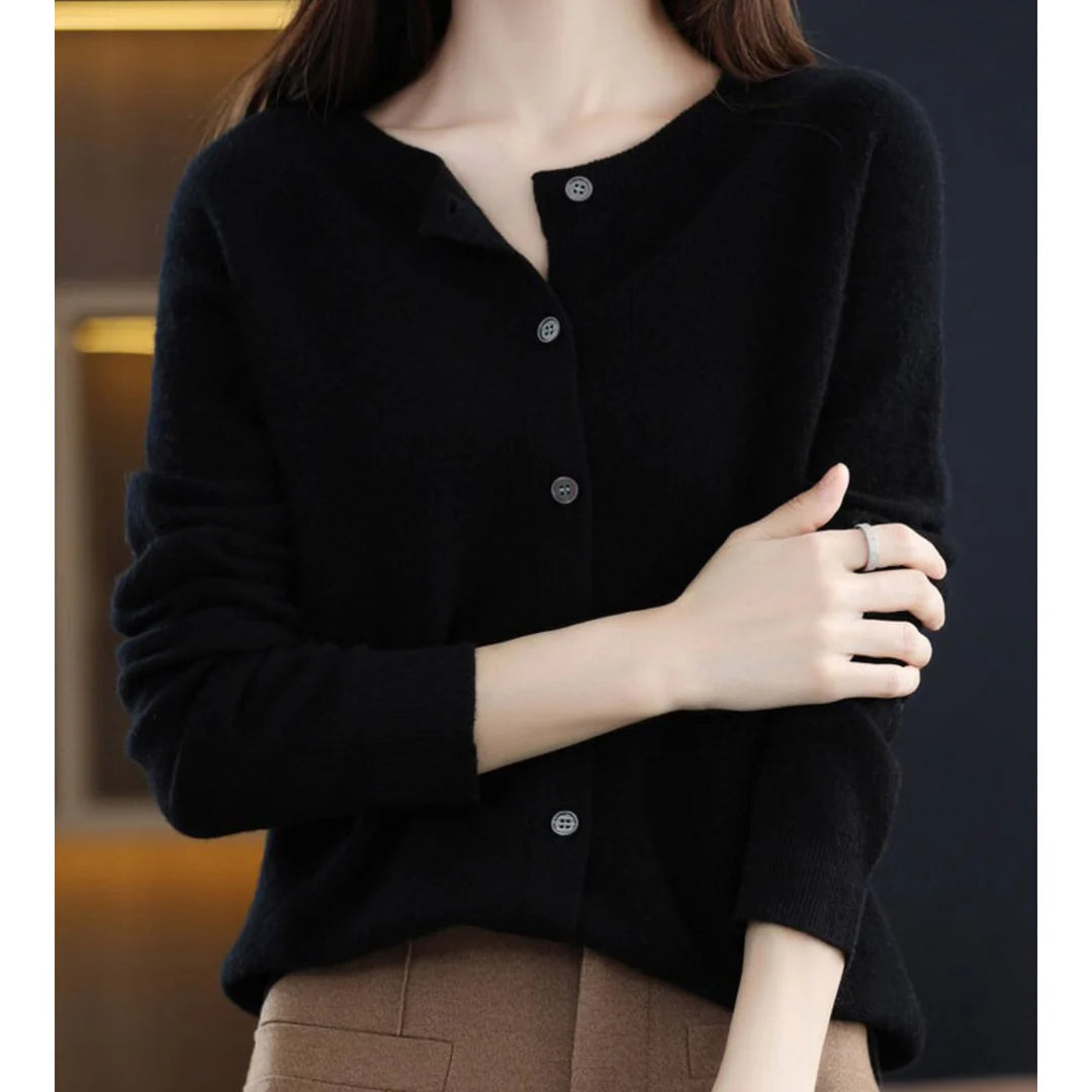 Marlowe – Women's Khaki Cashmere Cardigan