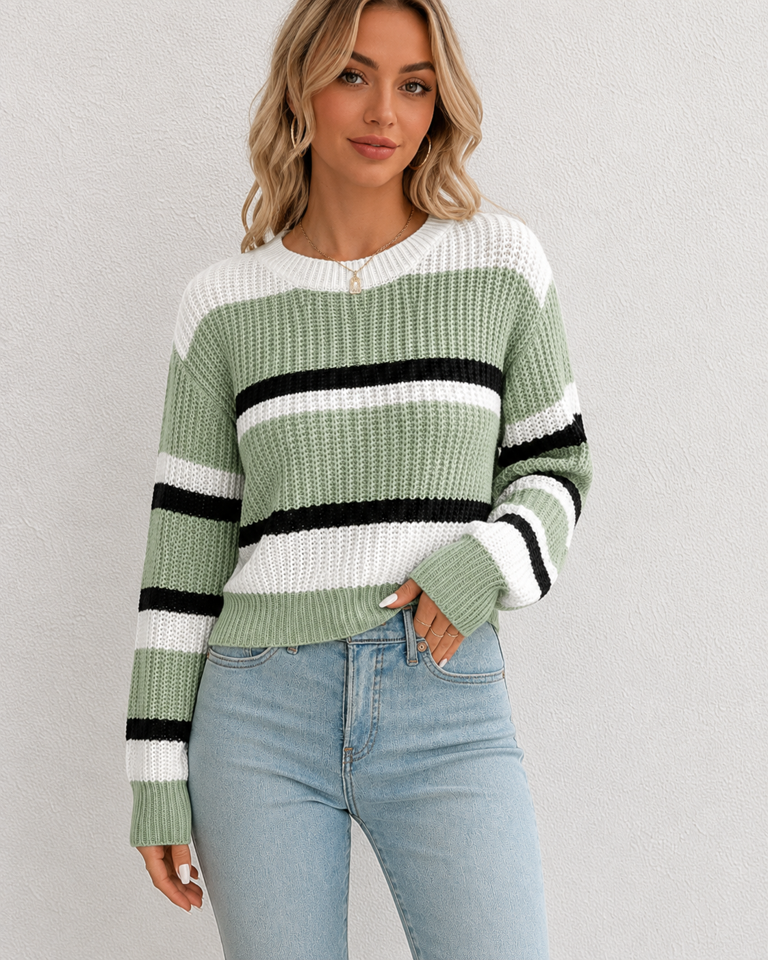 Linnea | Striped Round-Neck Sweater for Women
