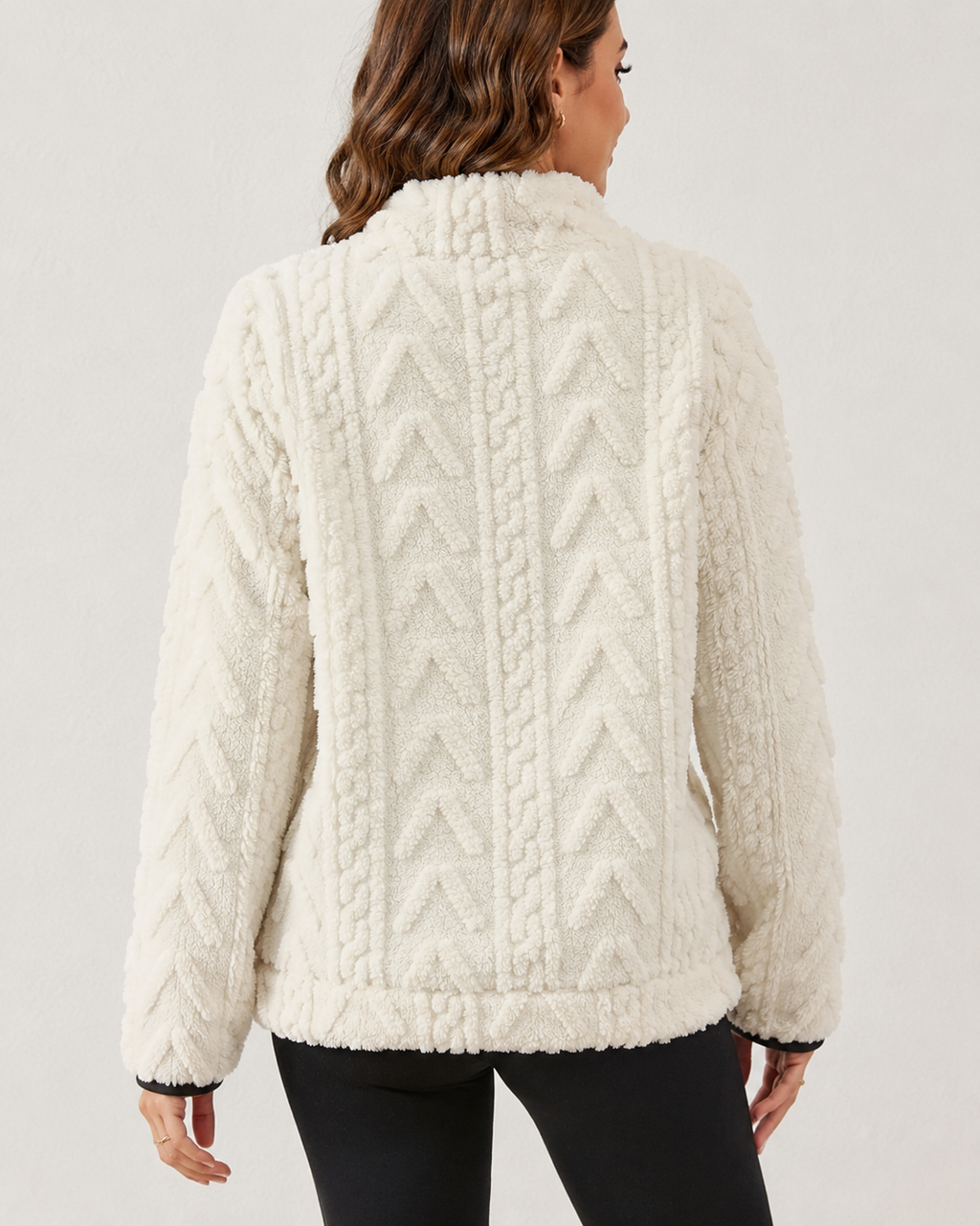 Marielle | Textured Half-Zip Pullover with Kangaroo Pocket