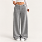 Eleanor | Women's High Waisted Wide Leg Trousers – Relaxed Fit, Full Length