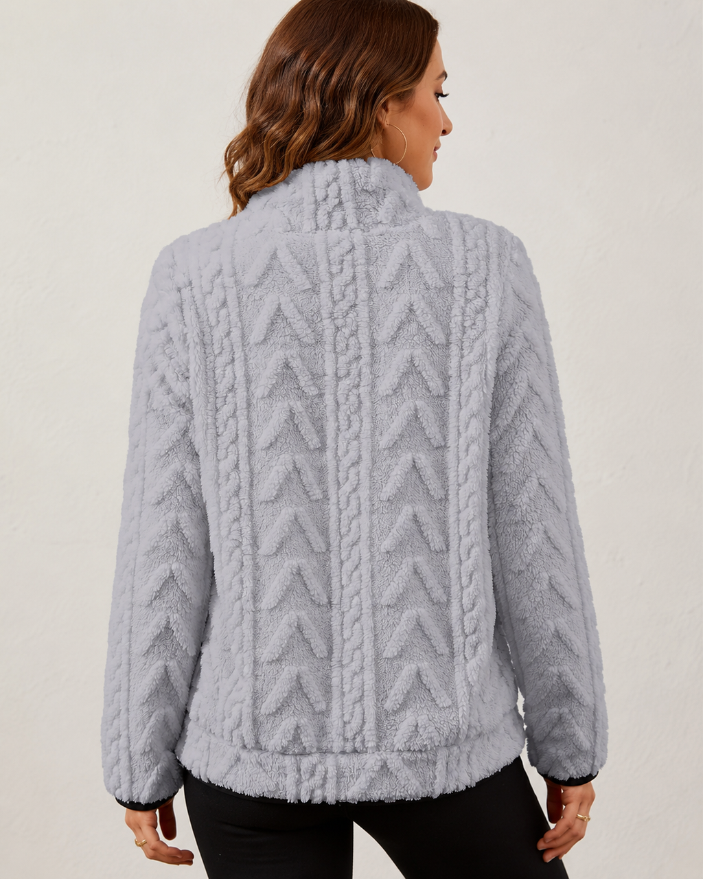 Marielle | Textured Half-Zip Pullover with Kangaroo Pocket