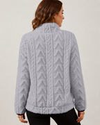 Marielle | Textured Half-Zip Pullover with Kangaroo Pocket