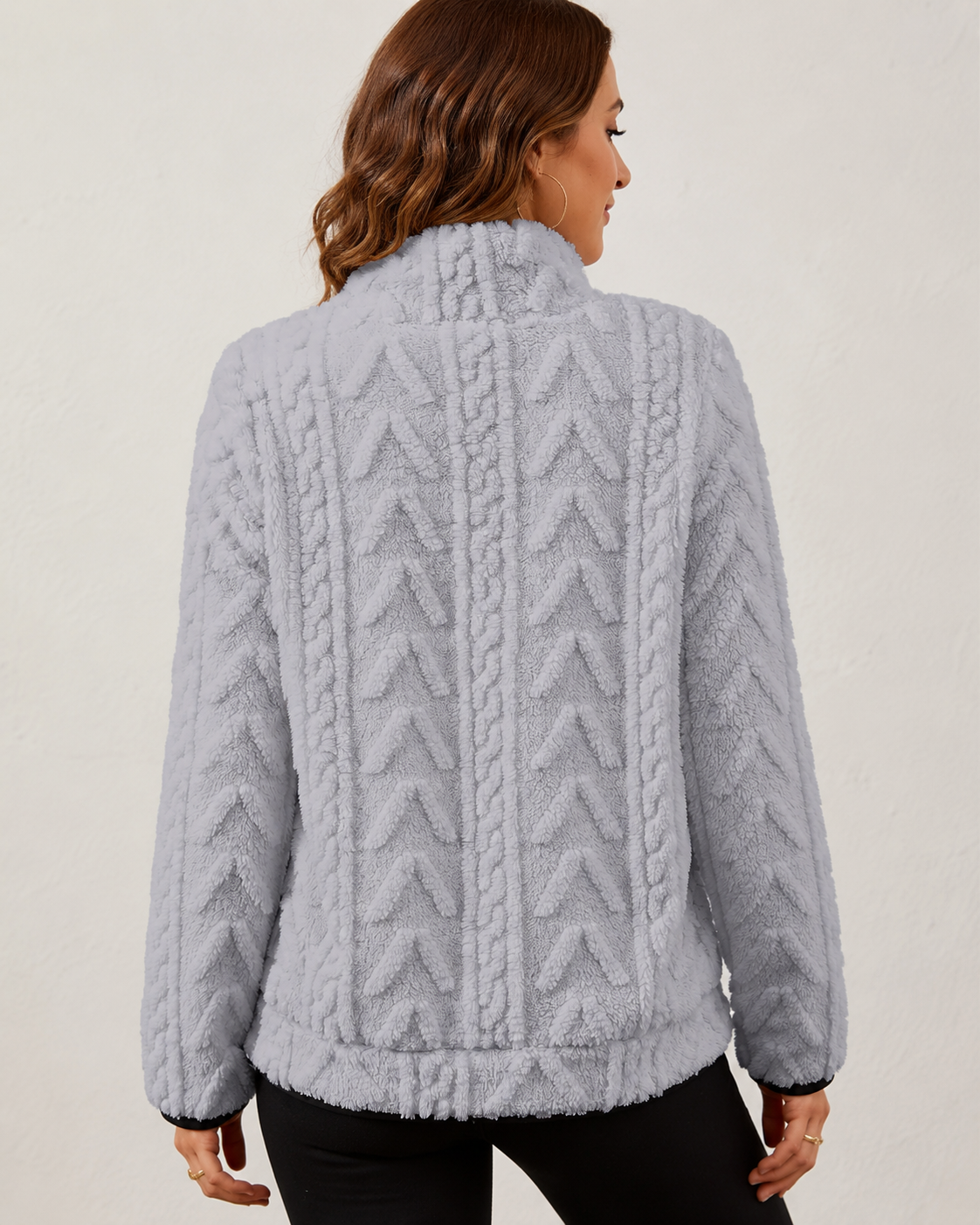 Marielle | Textured Half-Zip Pullover with Kangaroo Pocket